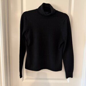 Ann Taylor 100% Cashmere Black Turtleneck Sweater Size Large